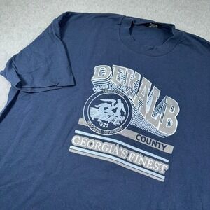 VTG Fruit of the Loom Best T shirt Mens XXL Blue DeKalb County Georgia Finest